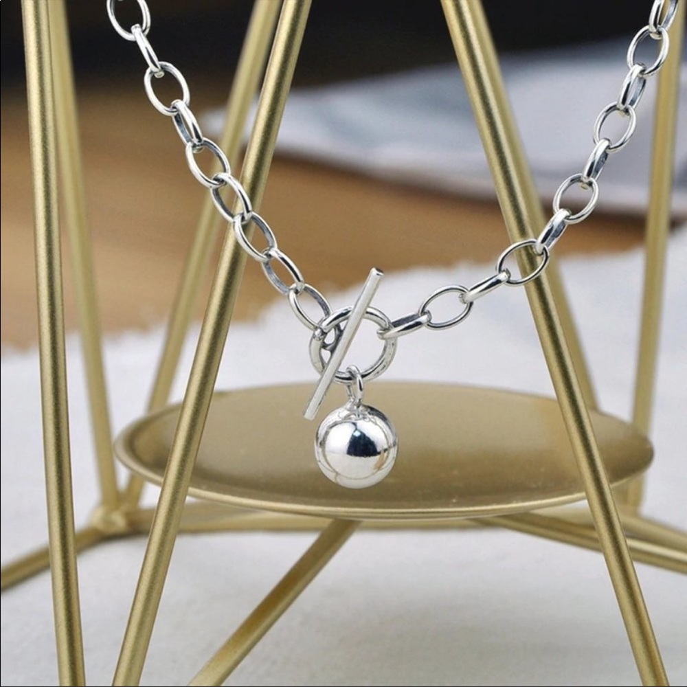 TOGGLE 925 STERLING SILVER LINK NECKLACE - Picture 2 of 6